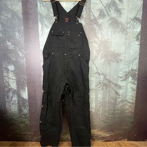 Wolverine Insulated Overalls Size Large/30L Black Duck Canvas Button Legs
